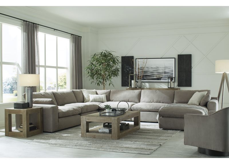 6 Seater Modular Sofa in Faux Leather Lounge Suite - Camira